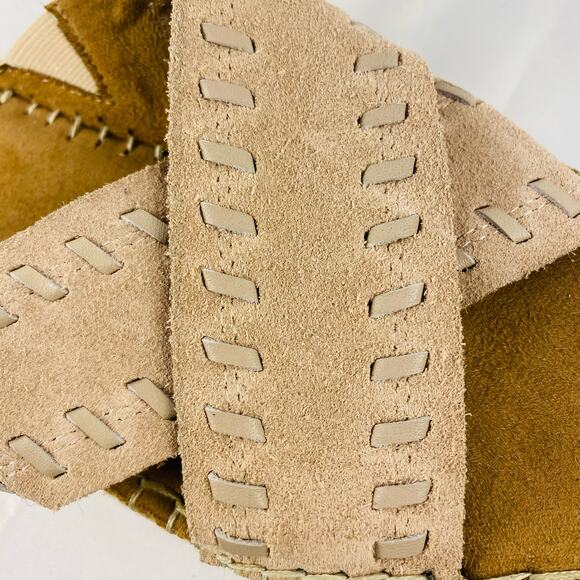 Aerosoles Dusty Pink Suede Espadrille Slide Platform Sandals Size 7.5 - Picture 3 of 10